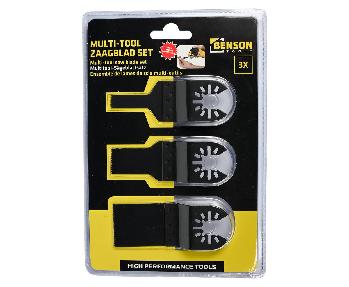 Multi-Tool Zaagblad Set: 3-delig, Hout/Metaal, 10-35mm Bladen