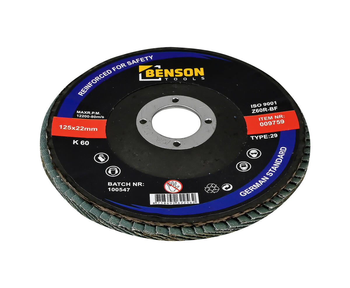 Lamellenschijf 125 mm K 60 - Ideaal voor Schuren van Staal en Hout