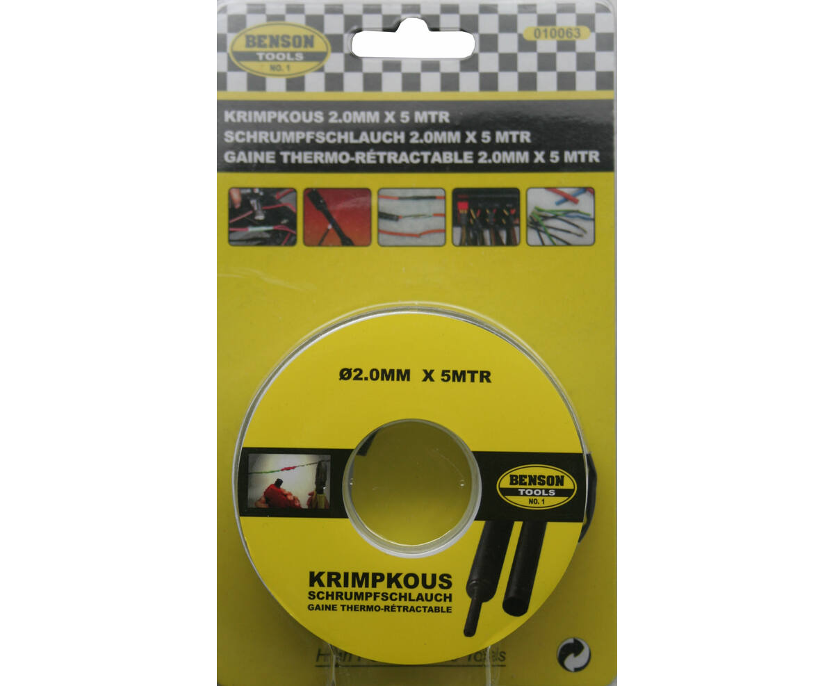 Krimpkous 2 mm x 5 mtr, 3:1 krimp, ideaal voor kabelbeveiliging.