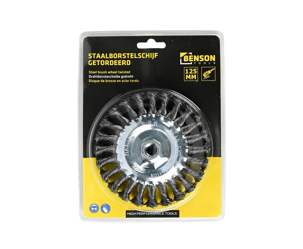 Staalborstelschijf 125mm M14, Verwijdert Roest/Verf, Voor Haakseslijper
