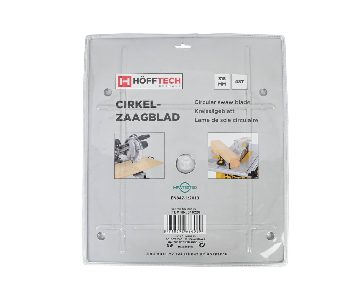 Cirkelzaagblad 315mm 48T WZ, Incl. Reductieringen, Houtbewerking