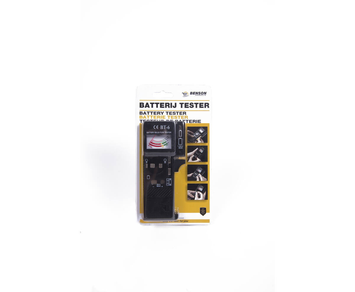 Batterij Tester: Meet AA/AAA/C/D/9V, Controleert Lampen & Zekeringen