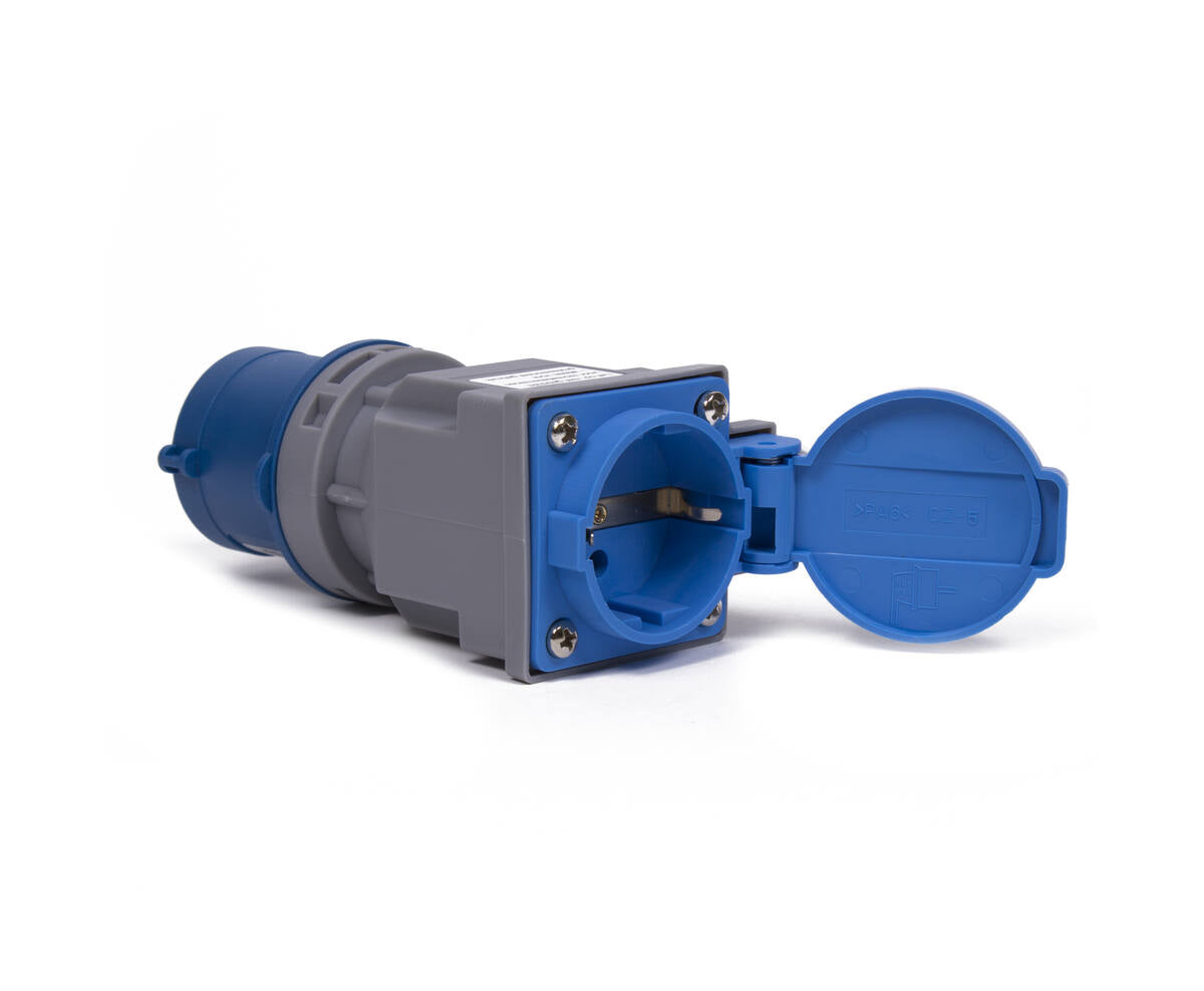 CEE Stekker IP44 16A 230V 2P+E, voor binnen/buiten gebruik.