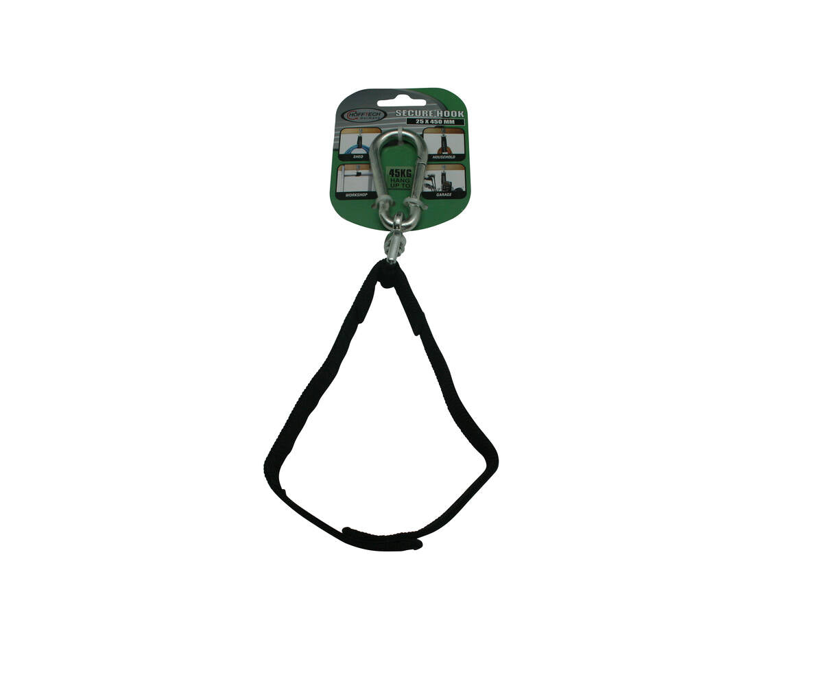 Secure Hook 25x450mm, Staal, 45kg, Ideaal voor Zware Lasten Bevestigen