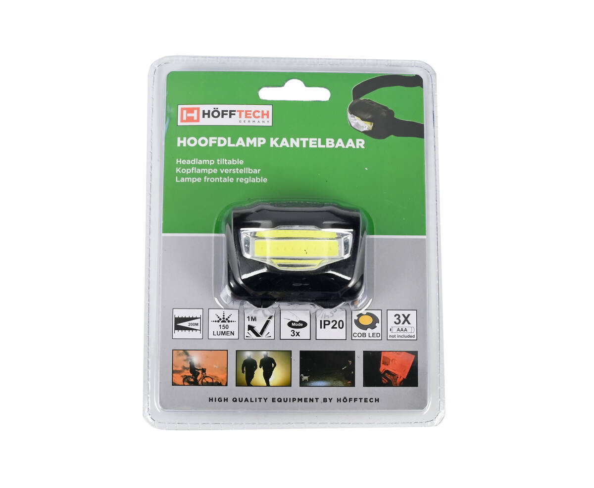 Kantelbare 3W COB Hoofdlamp, 150 Lumen, 3 Verlichtingsstanden