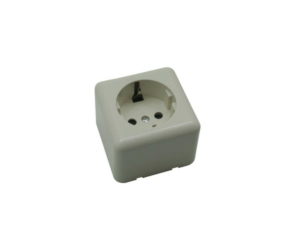 250V 16A Wandcontactdoos, Opbouw 61x61x43mm, IP20, Huis/Kantoor