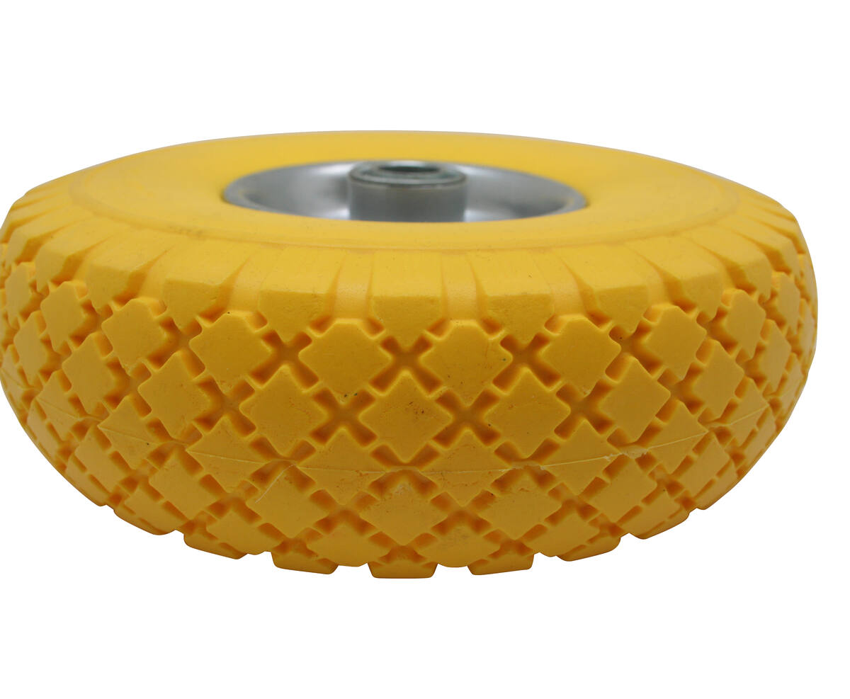 Wiel 3.00-4" PU Geel, Stalen Velg; Ideaal voor Steekwagens