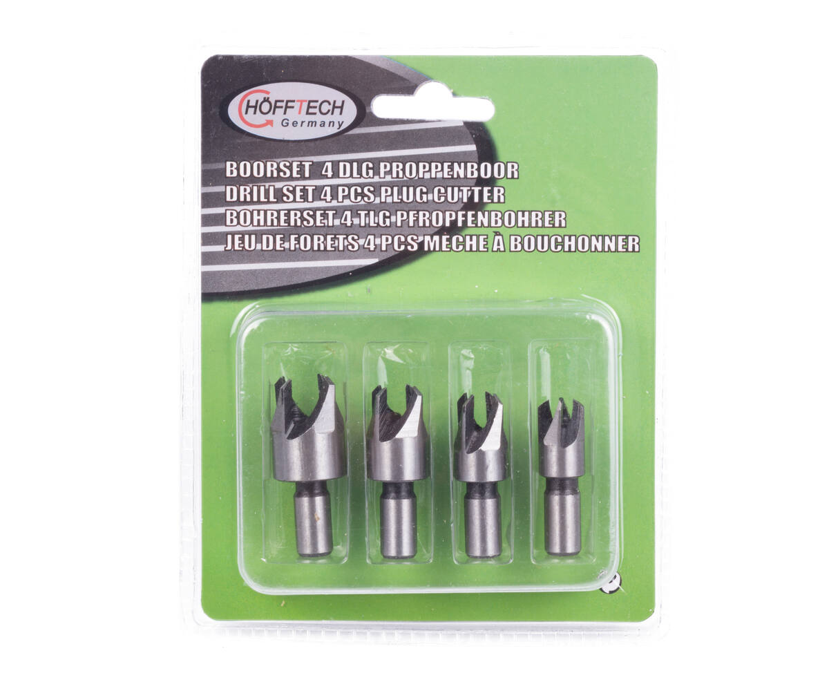 4-delige Proppenboor Set 6-13mm voor Zachte Houtsoorten