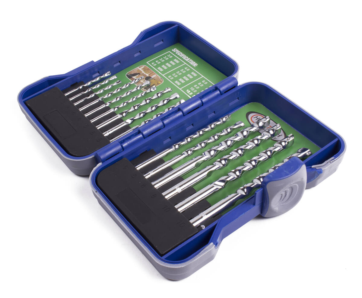 15-delige Steenboorset met Carbon Steel Bits in Hardcase, YG8 Precisie
