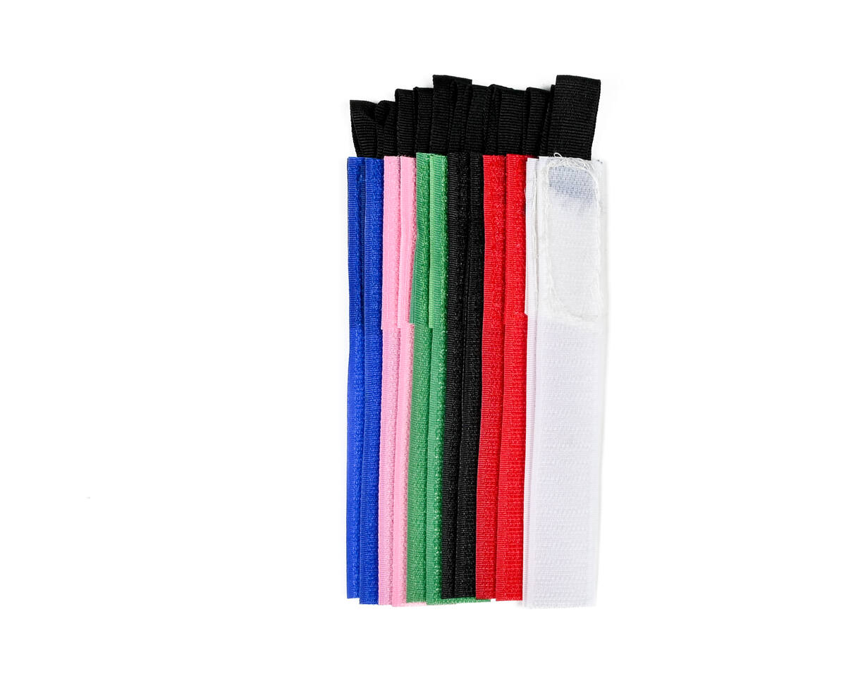 Klittenband Kabelbinderset 12-delig, 25x160mm, Herbruikbaar, 170mm Lus