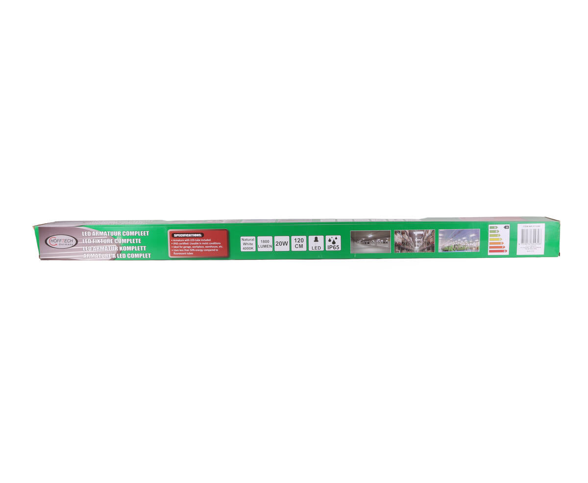 LED Armatuur 20W T8, 120cm, IP65, 1500lm, 4000K, voor garages en werkplaatsen