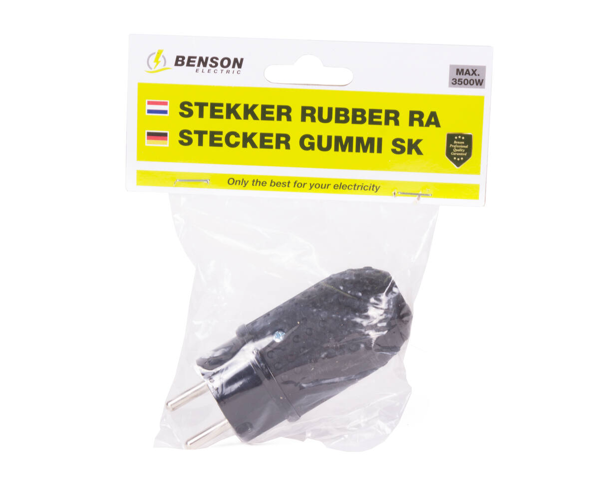 Stekker Rubber IP44, Spatwaterdicht, Ideaal voor Buitenwerkzaamheden