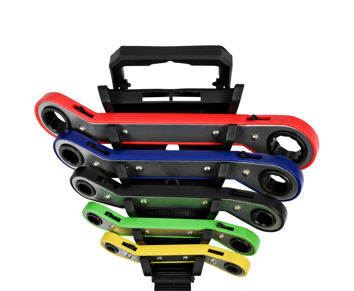 5-delige Ringratelset, Chroom-Vanadium, Auto- en Huisreparaties