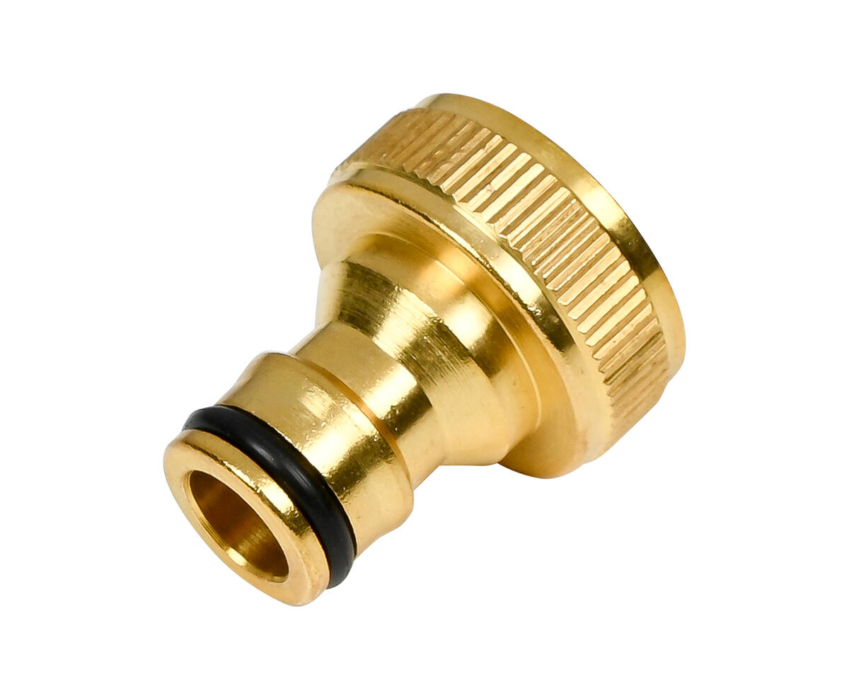 Slangkoppeling Messing 3/4" voor snelle tuinslang-aansluiting.
