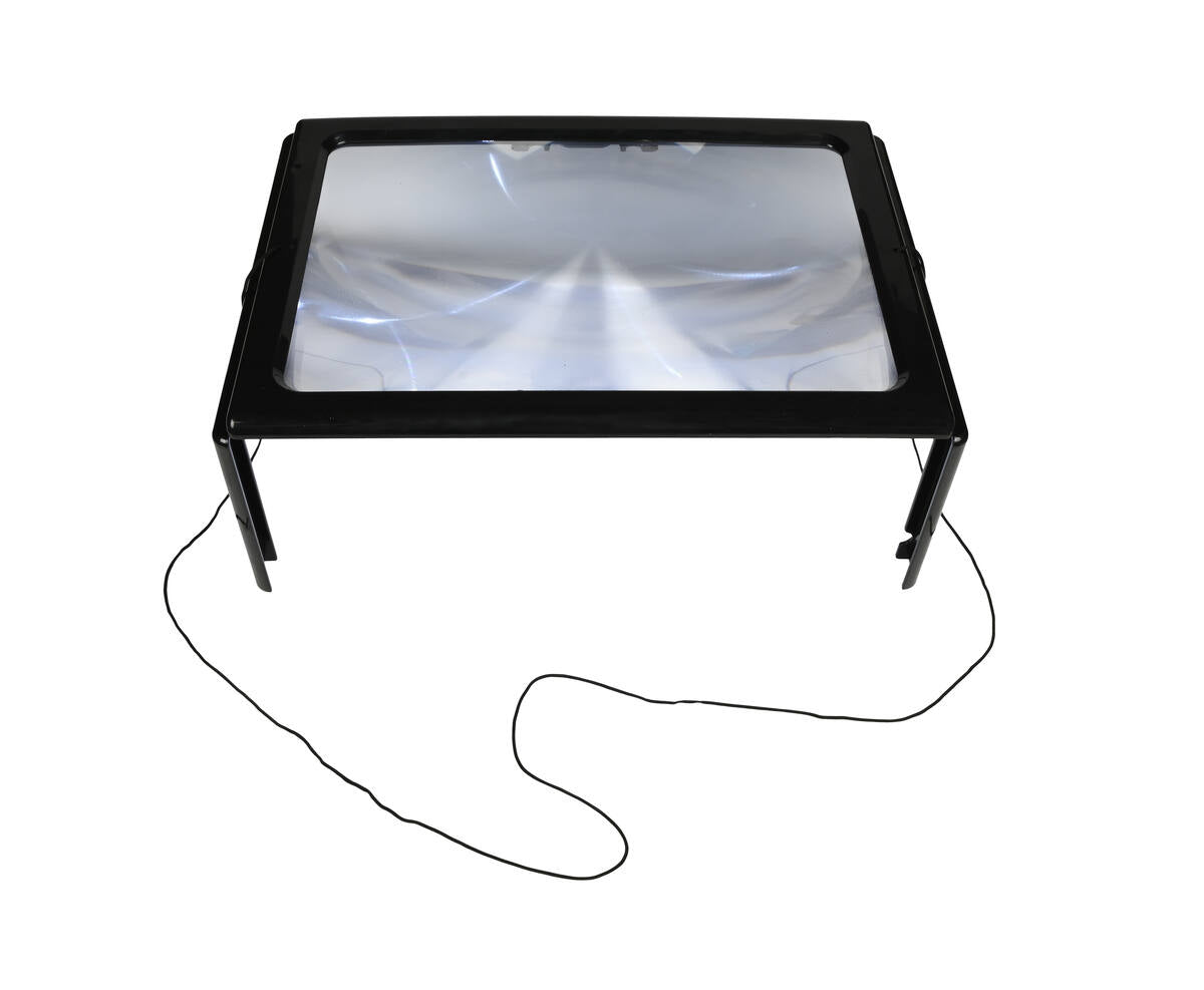 Leesloupe A4, 3x Vergroting, 4 LED-lampen, Ideaal voor Lezen