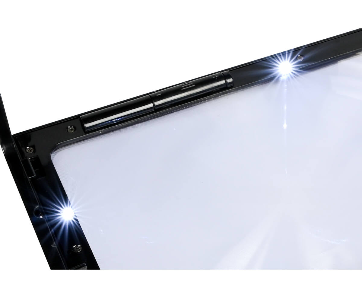 Leesloupe A4, 3x Vergroting, 4 LED-lampen, Ideaal voor Lezen