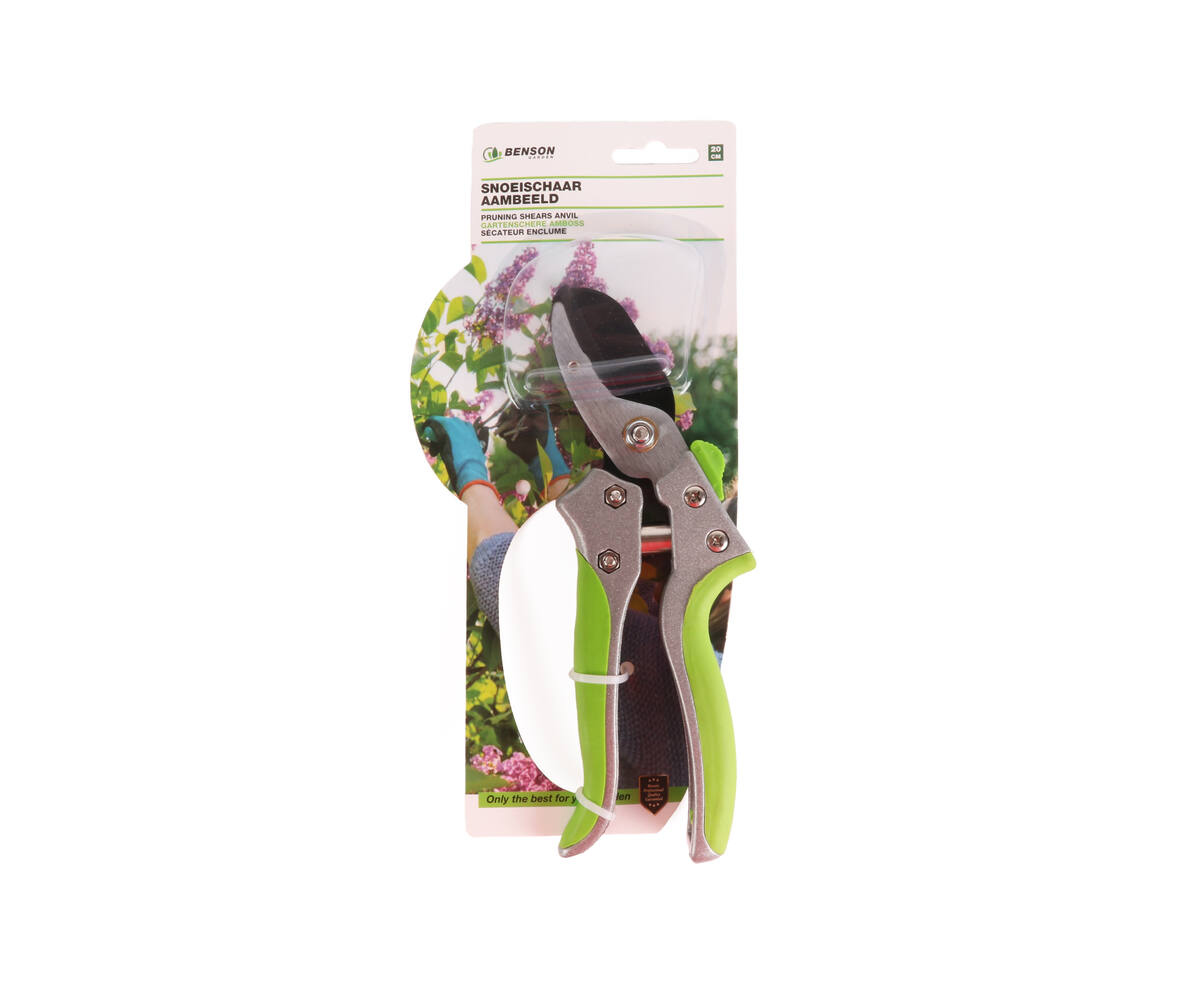 Snoeischaar 20 cm, Aambeeld, Soft Grip, Voor Takken tot 1,5 cm.