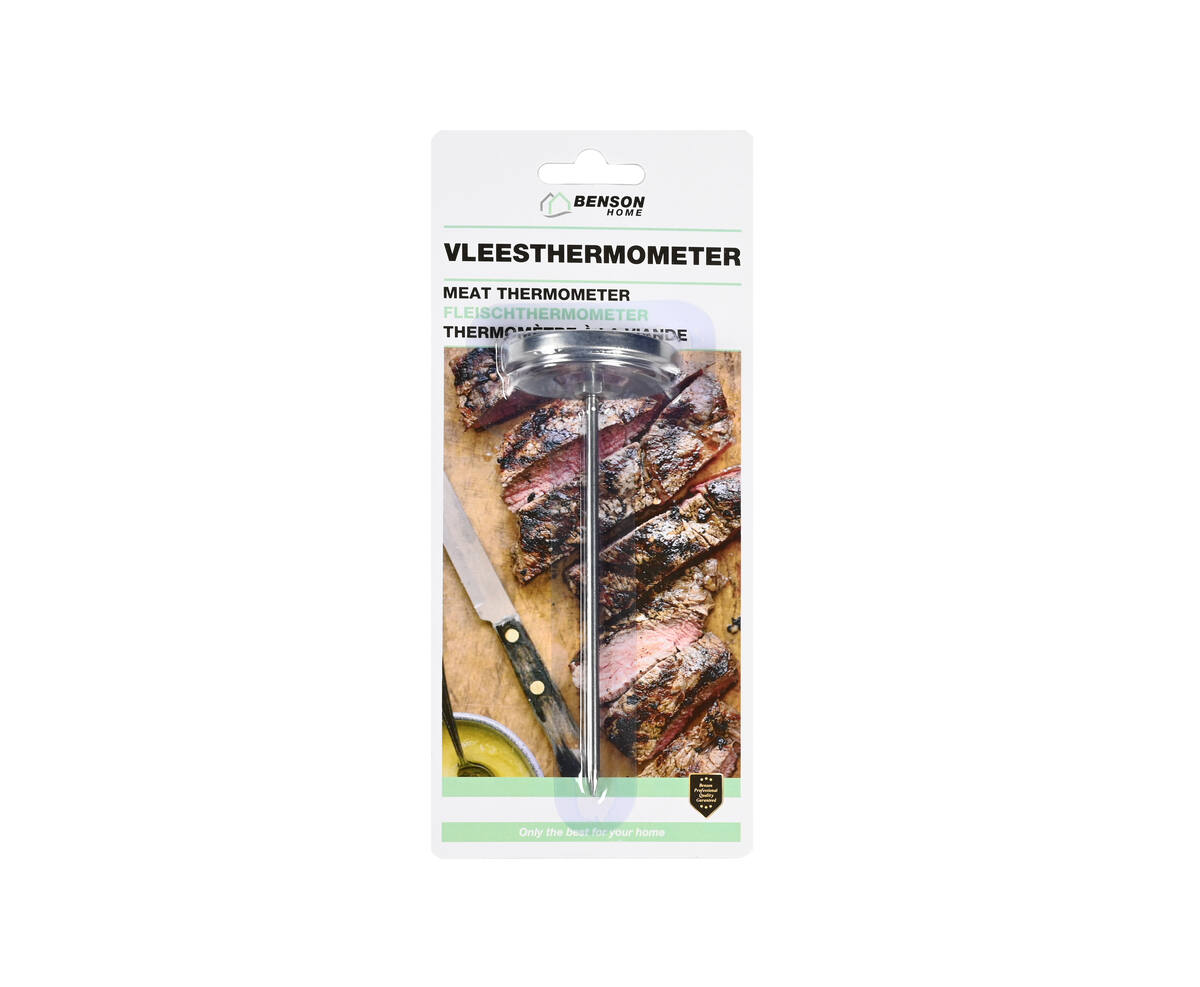 Vleesthermometer Profi, RVS, 0-120°C, ideaal voor perfect gaar vlees.
