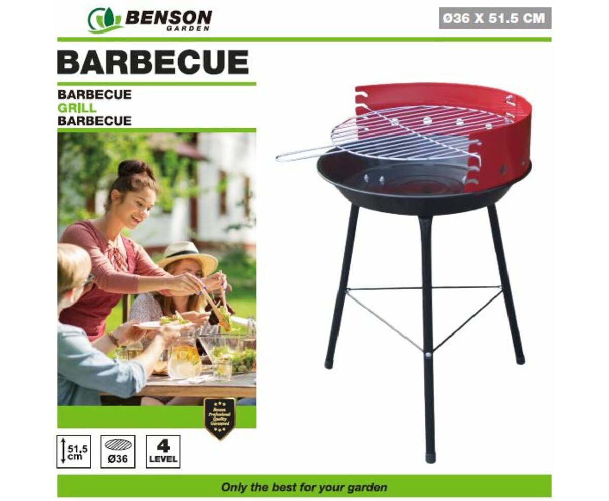 BBQ 4-level 36x36x51.5 cm - Verstelbare Houtskoolgrill voor Tuinfeesten