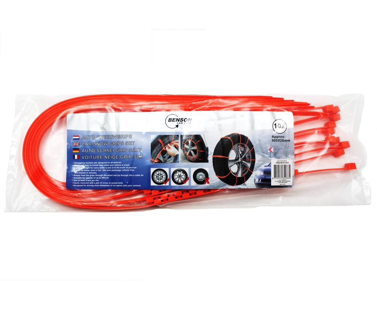 Antislipkettingen 12 stuks voor modder, zand en sneeuw, 93 cm lang