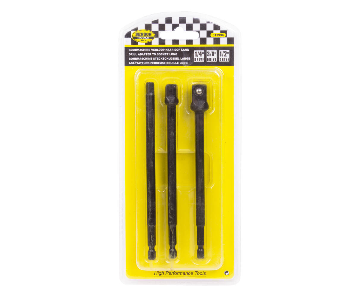 Bit Verloop 1/4-3/8-1/2", 150mm Lengte, Voor Moeilijke Toegang