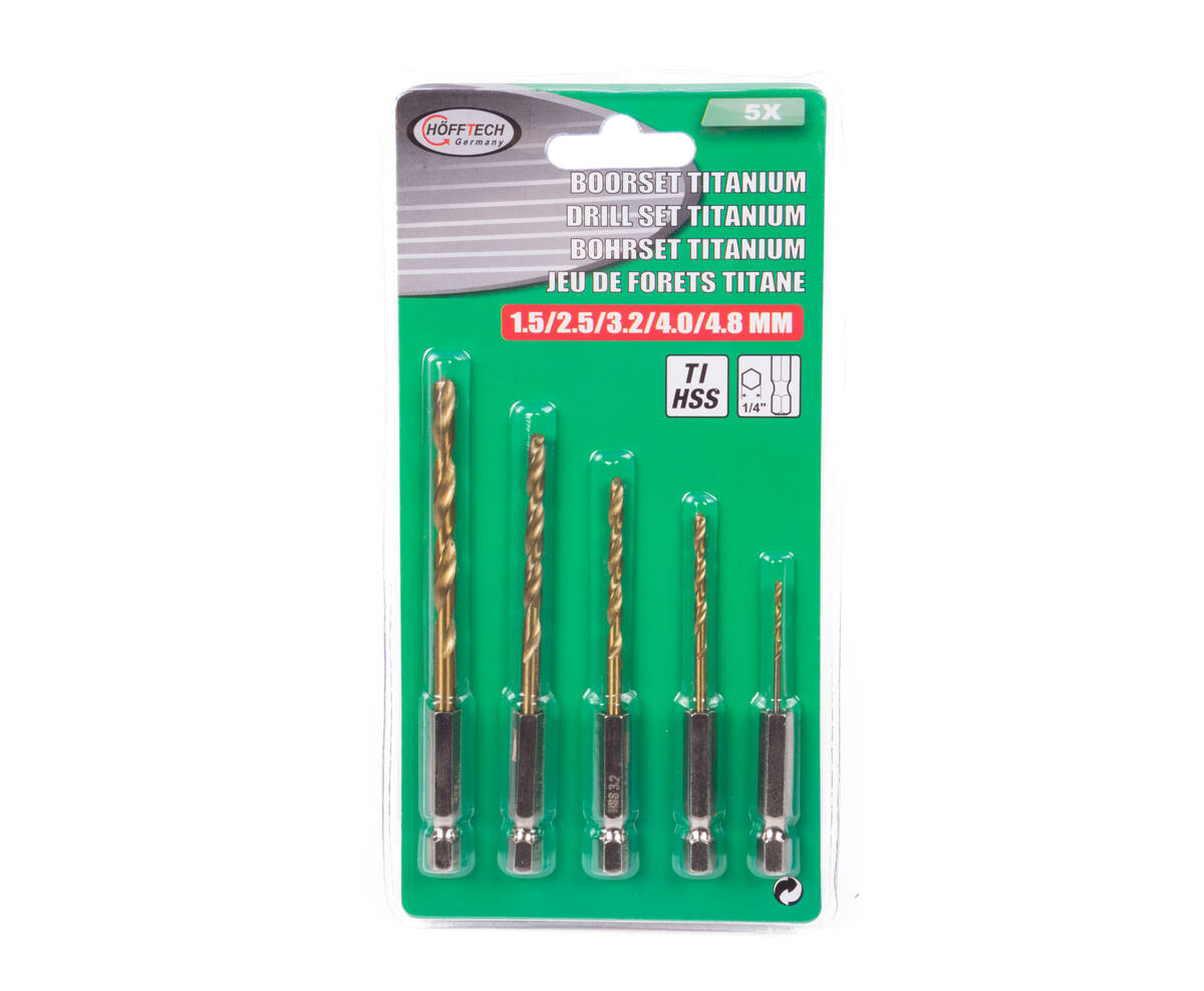 Boor- en Metaalbewerking Set 5-delig: 4-10mm Titan Bits