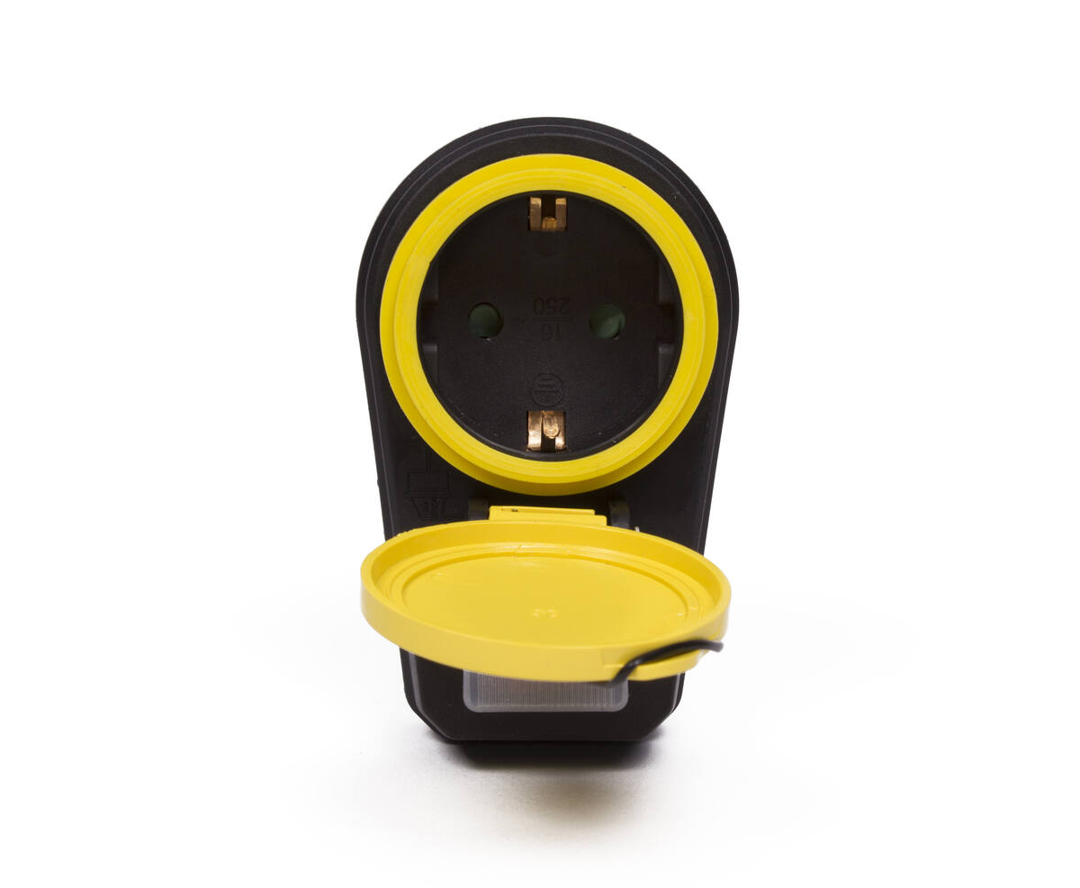 Stopcontact RA + Schakelaar, IP44 Spatwaterdicht met Klep, 16A 250V~