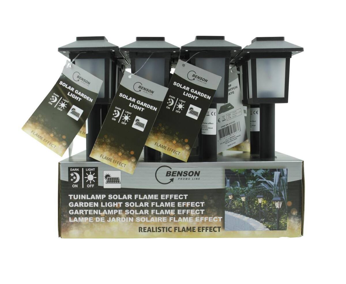 Tuinlamp Solar 34.5 cm, Flame Effect, 10x SMD LED, IP X4, 2000K