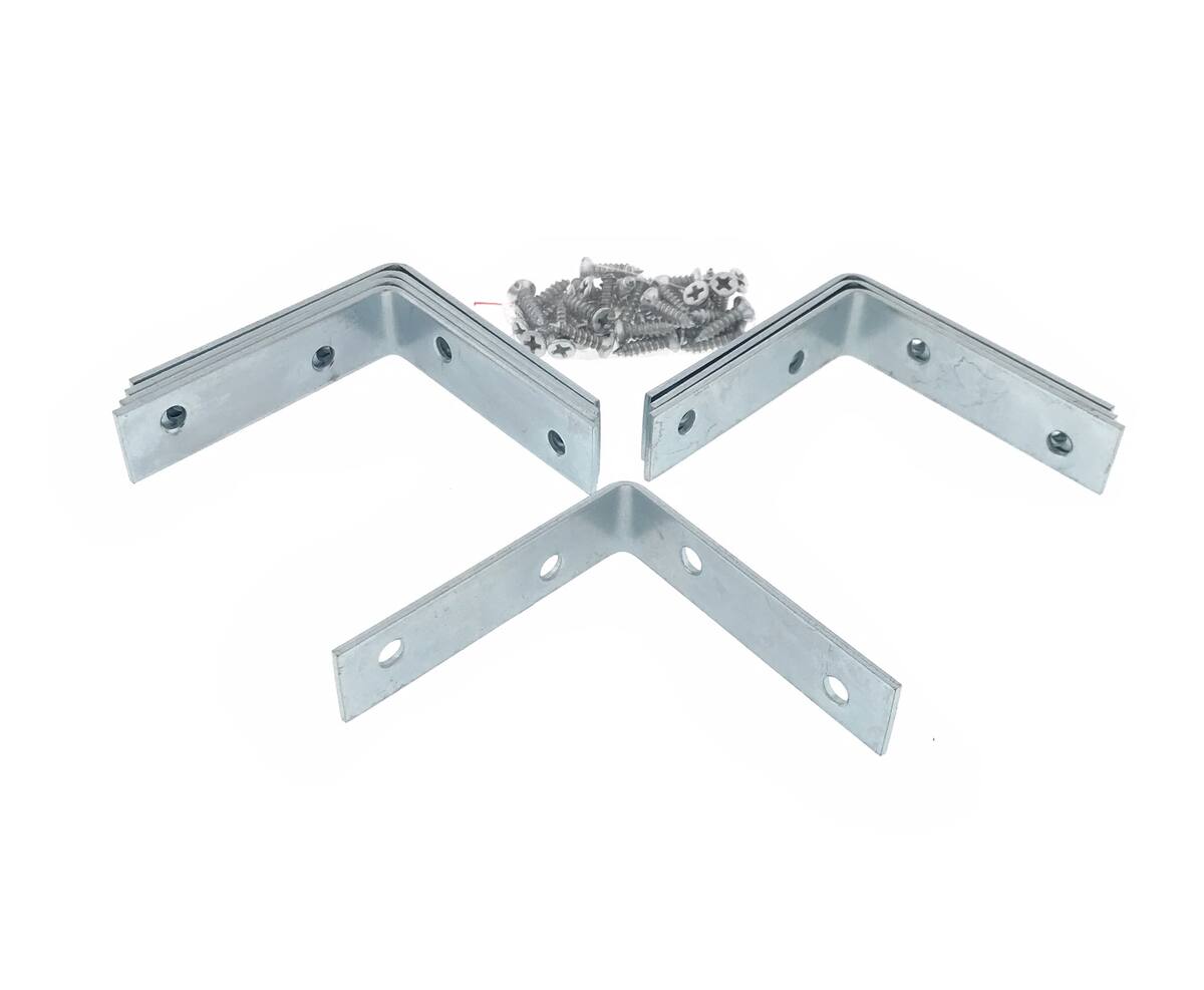 Stoelhoek Set 8 stuks 60x60x16 mm met 32 schroeven voor meubels.