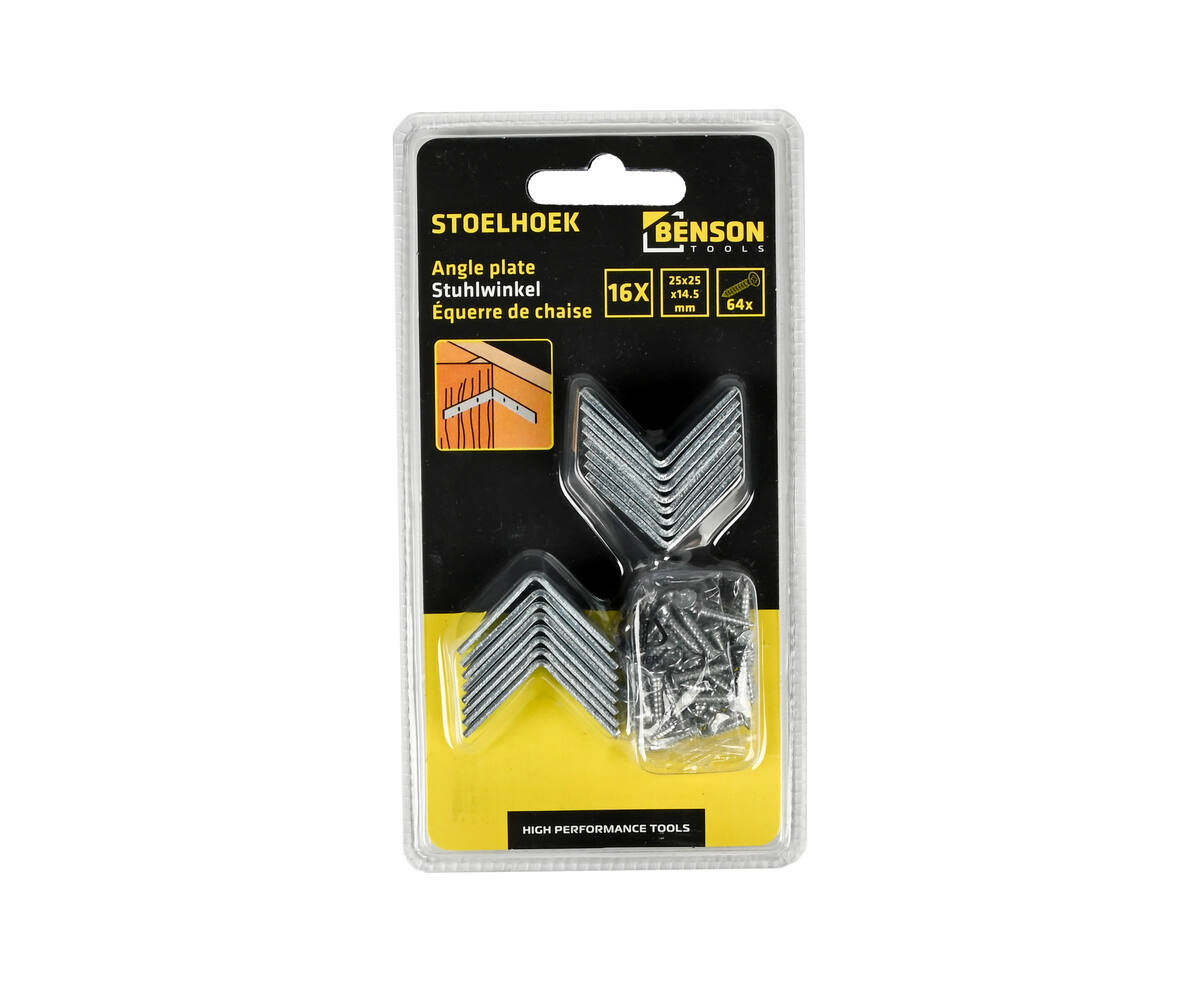 Stoelhoek 16 dlg 25x25x14.5mm, ideaal voor meubelverbindingen