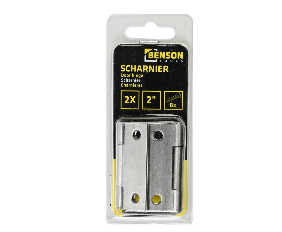 RVS Scharnier 2" 2 dlg Set van 2 - Inclusief 8 Schroeven voor Deuren/Kasten