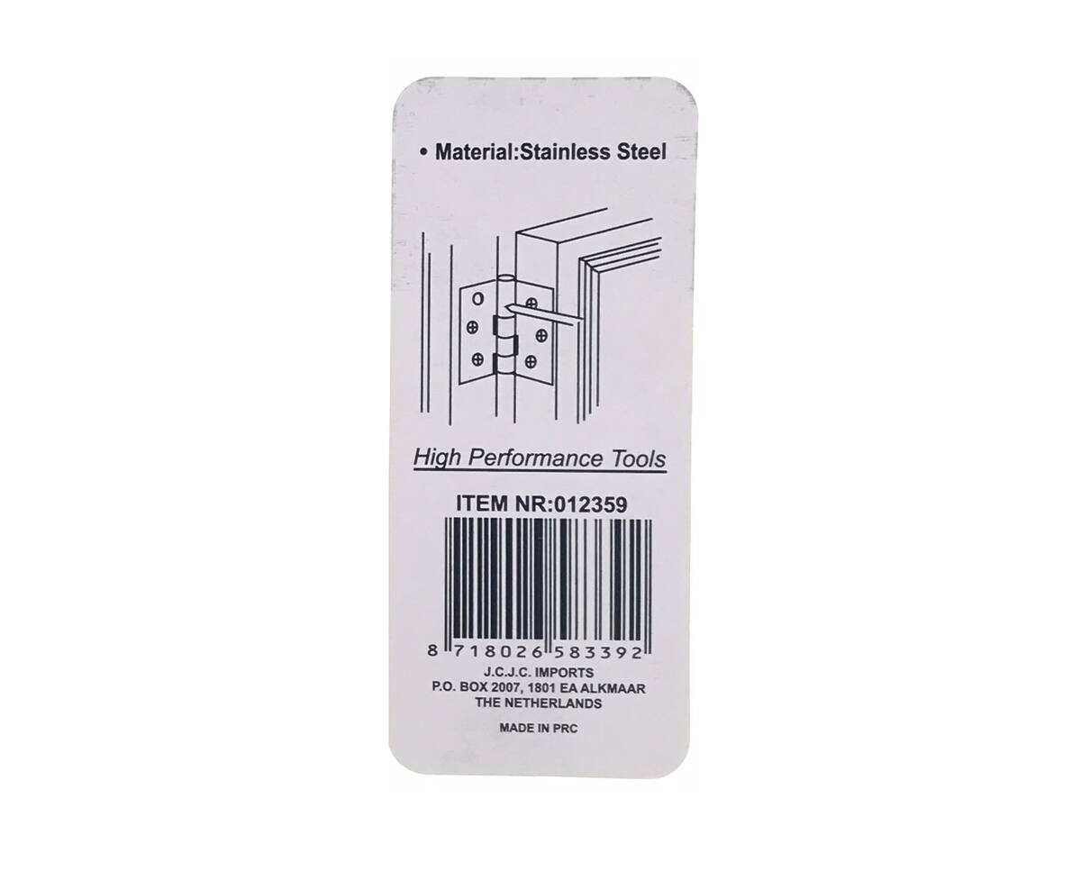 RVS Scharnier 2" 2 dlg Set van 2 - Inclusief 8 Schroeven voor Deuren/Kasten