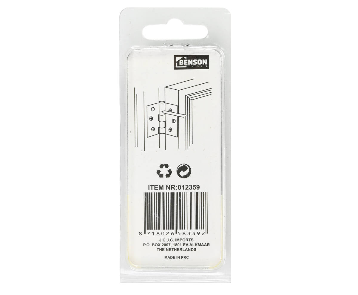 RVS Scharnier 2" 2 dlg Set van 2 - Inclusief 8 Schroeven voor Deuren/Kasten