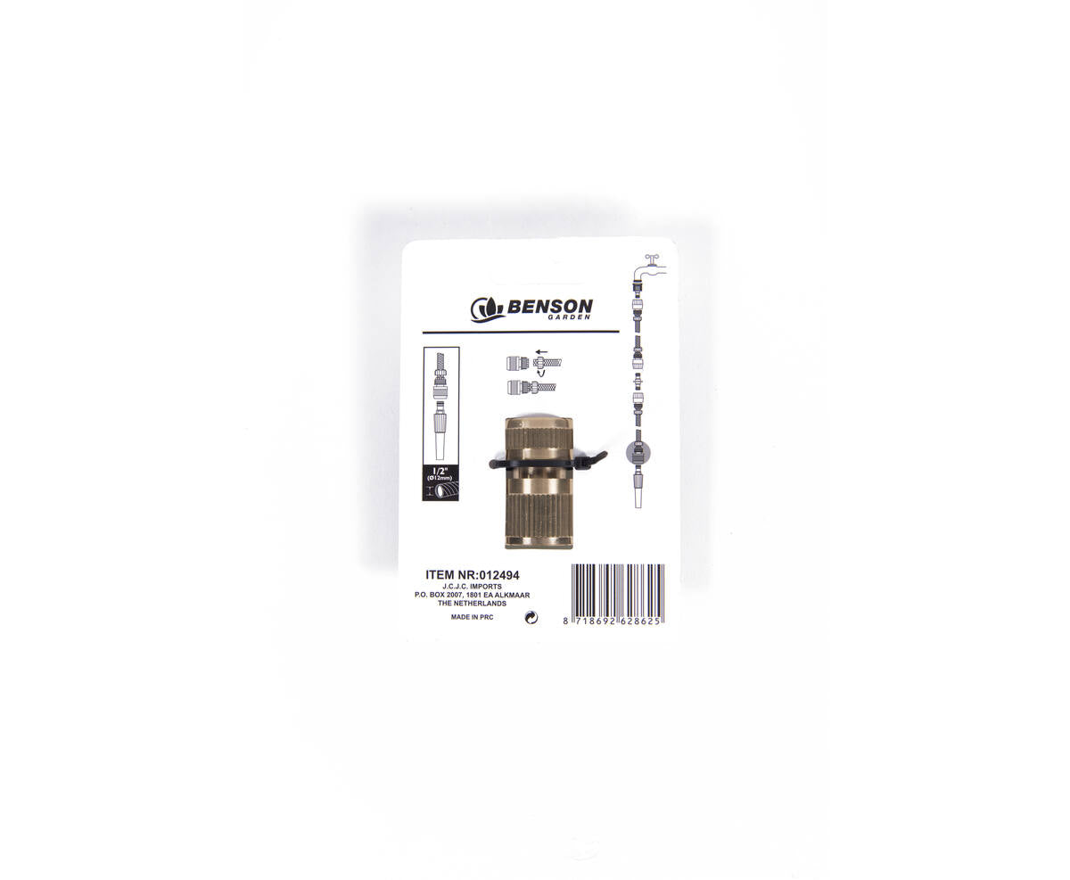 Messing Slangkoppeling 1/2" - Voor Water- en Luchtleidingen
