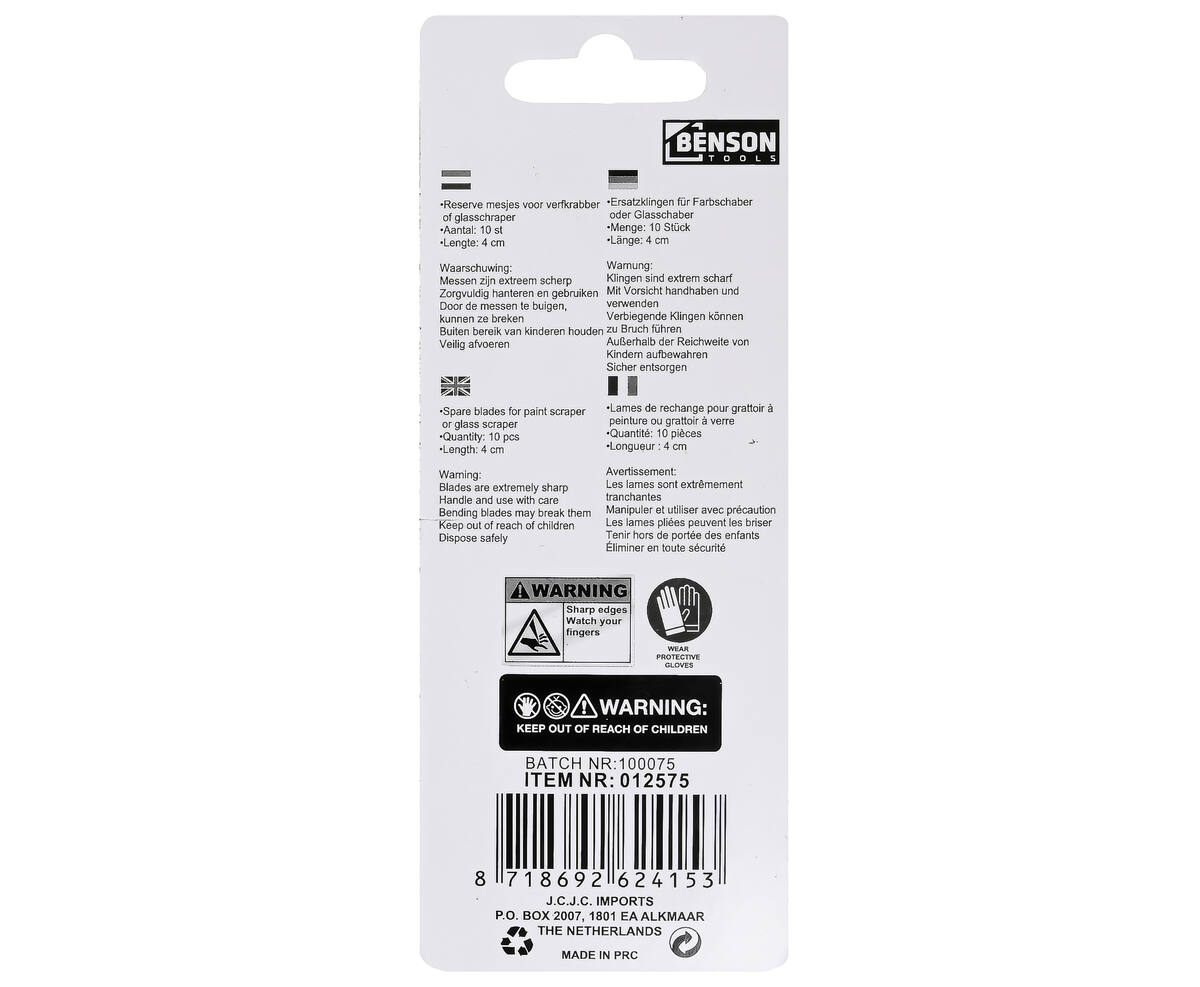 4cm Schraper Mesjes Set 10st - Verf- en Stickerverwijdering
