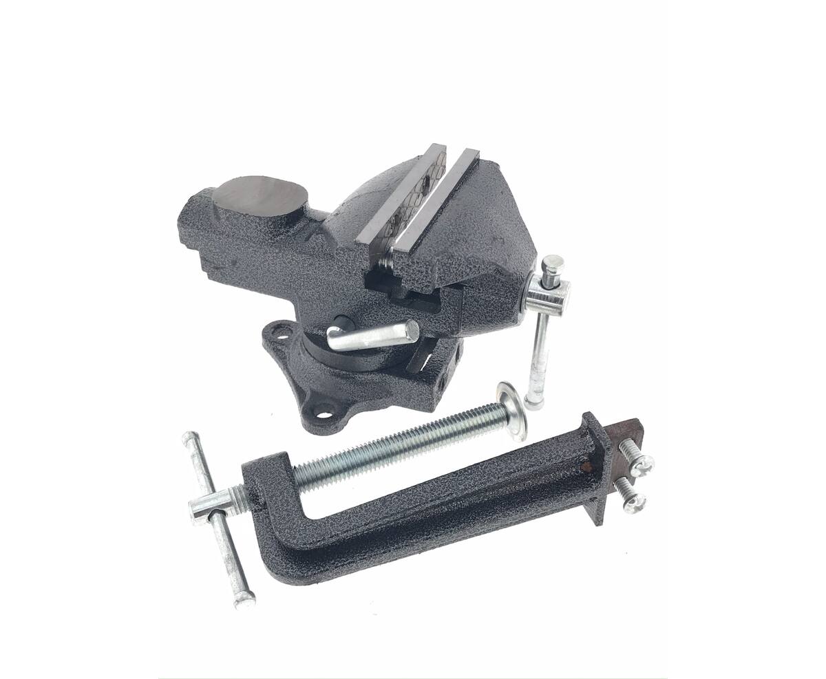 Bankschroef 75 mm, gietijzer, tafelklem of werkbankmontage, 2,05 kg