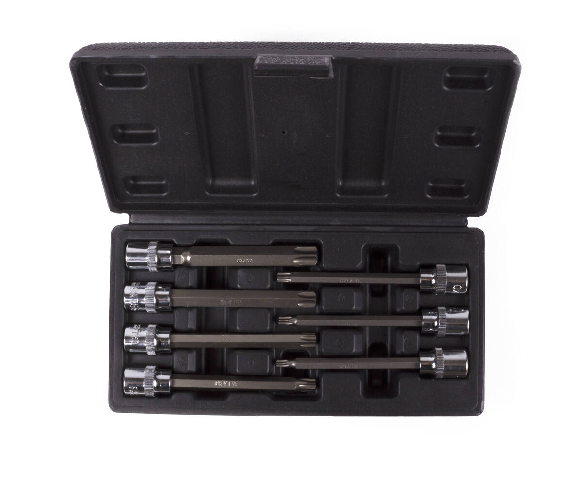 Doppenset Torx 7-delig 3/8'' CRV Staal Auto & Fiets Onderhoud