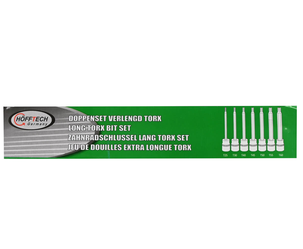 Doppenset Torx 7-delig 3/8'' CRV Staal Auto & Fiets Onderhoud