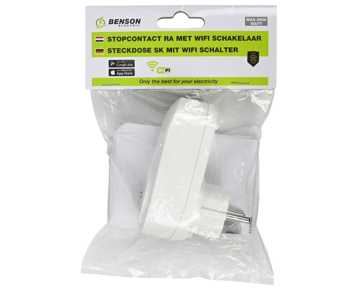 Wit Stopcontact RA met Wifi, 3500W, Google Home Compatibel