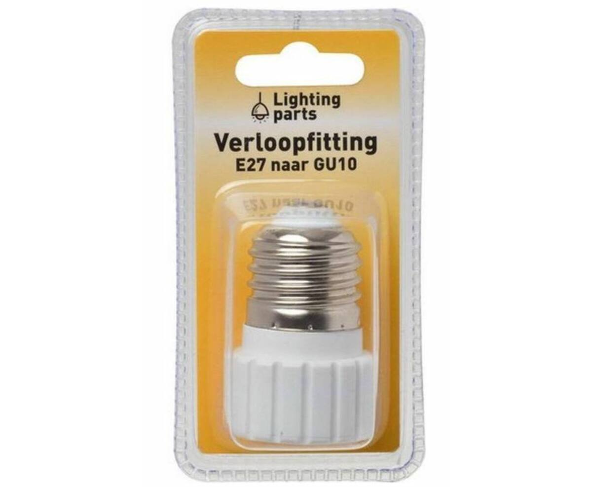 Adapter E27 naar GU10 voor eenvoudige lampcompatibiliteit thuis.