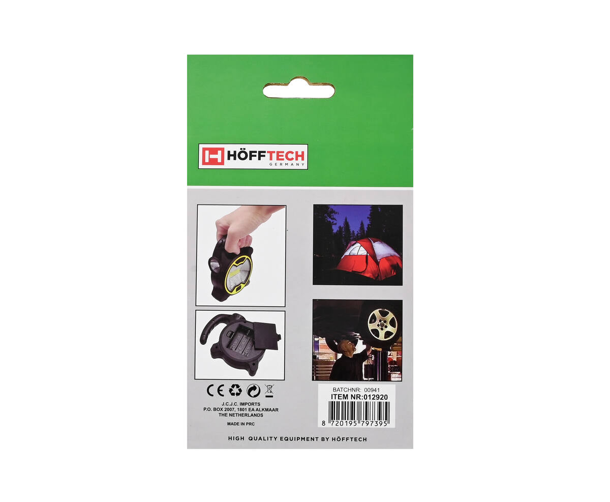 Draagbare 3W COB LED Werklamp + 1W Zaklamp voor Kamperen