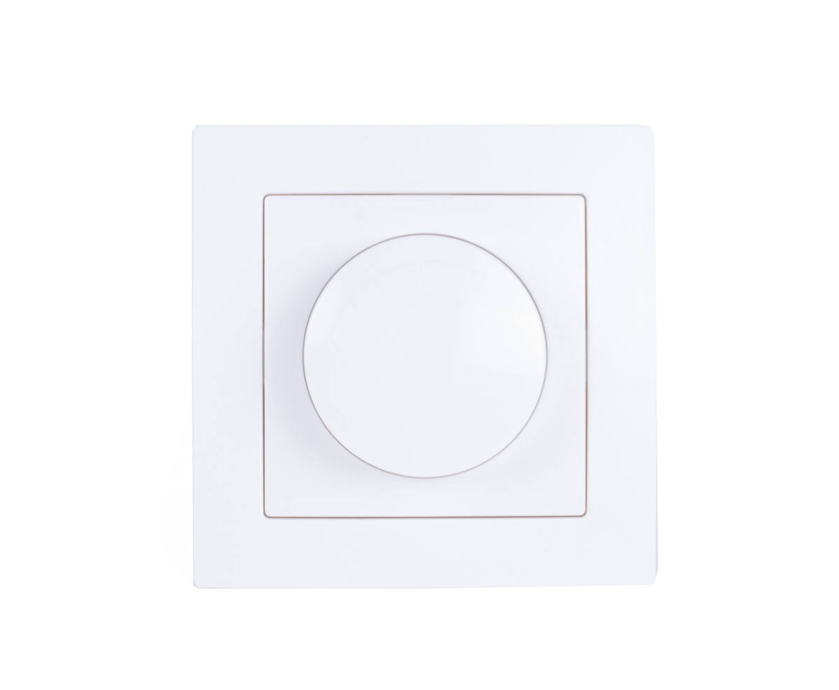 Inbouw LED Dimmer Wit, 5-300W, Voor Diverse Lampen, 81x81x55mm