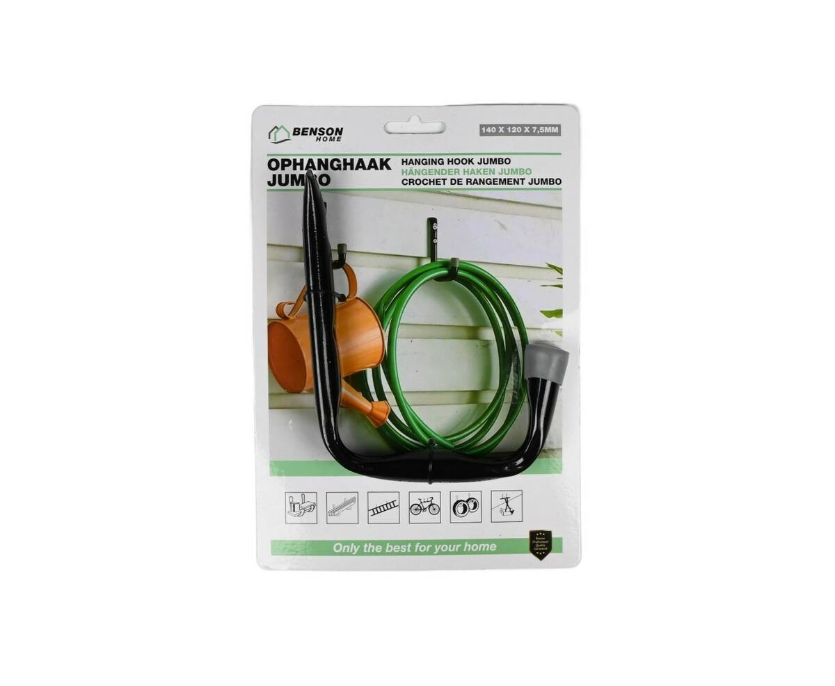 Jumbo Ophanghaak: Staal, Rubbere Dop, 15x9,5/13cm, Voor Fietsen & Gereedschap