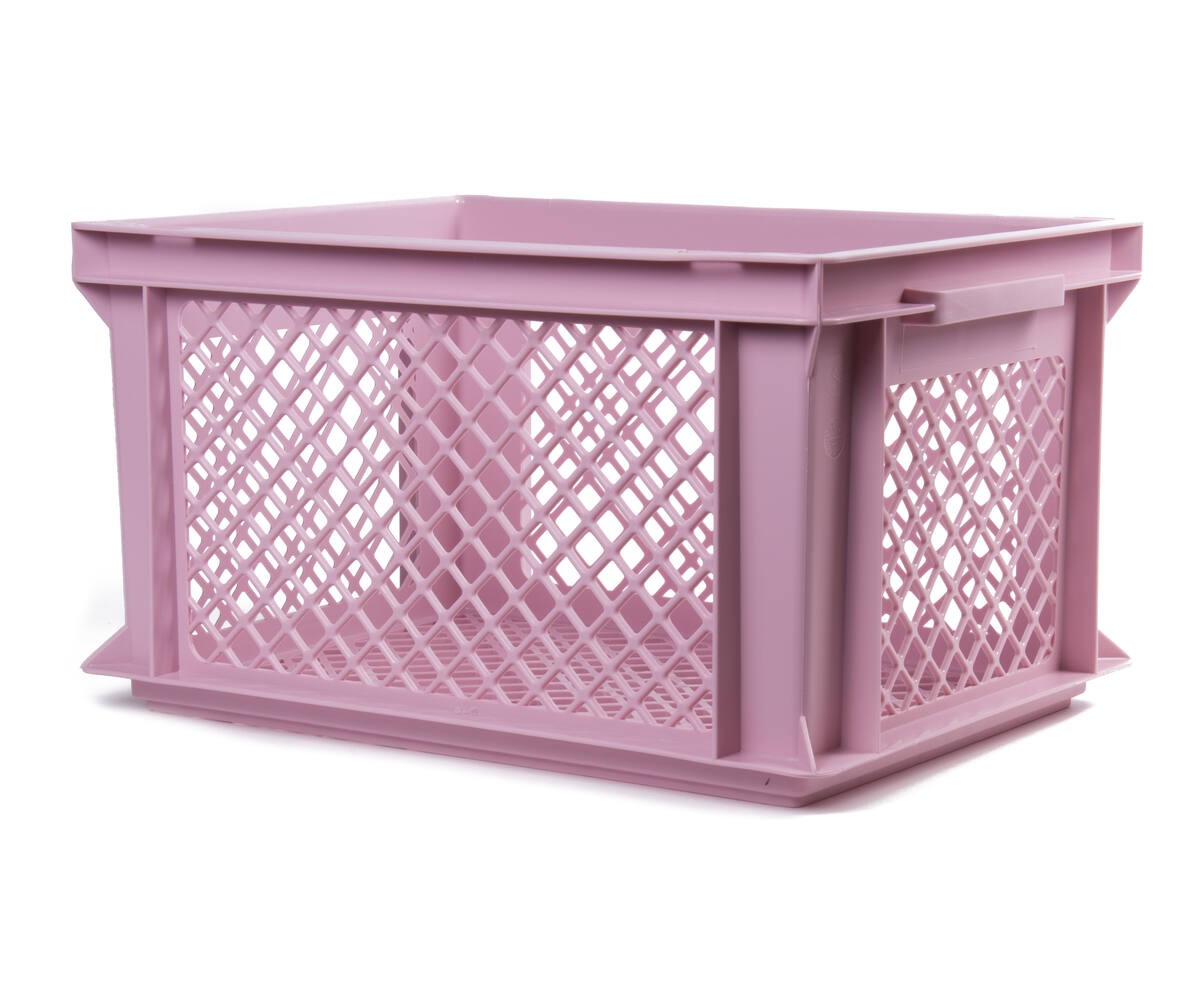 Fietskrat 40x30x22 cm Kunststof Oud Roze - Ideaal voor Boodschappen