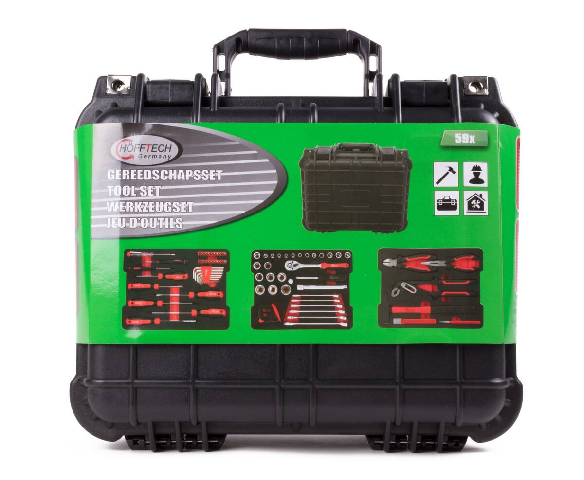 59-delige Gereedschapset met Koffer, Incl. Tangen, Schroevendraaiers