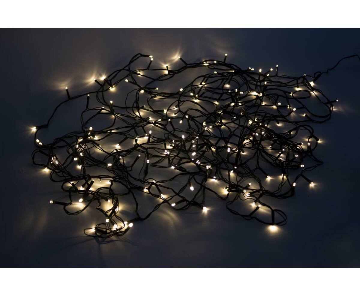 Wit LED Lichtsnoer 200 LED's, 25m, IP44, voor Binnen/Buiten Feestjes