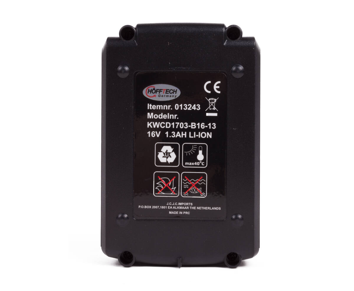 Accu 16V 1300 mAh Li-ion voor model 011613, ideaal voor gereedschap.
