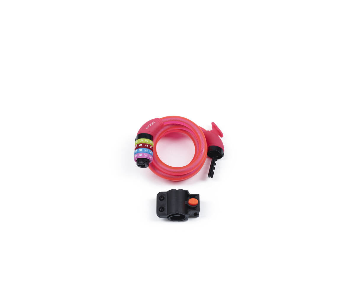 Xolid Kabel Cijferslot 12mm x 1200mm Rose, Fietsbeveiliging