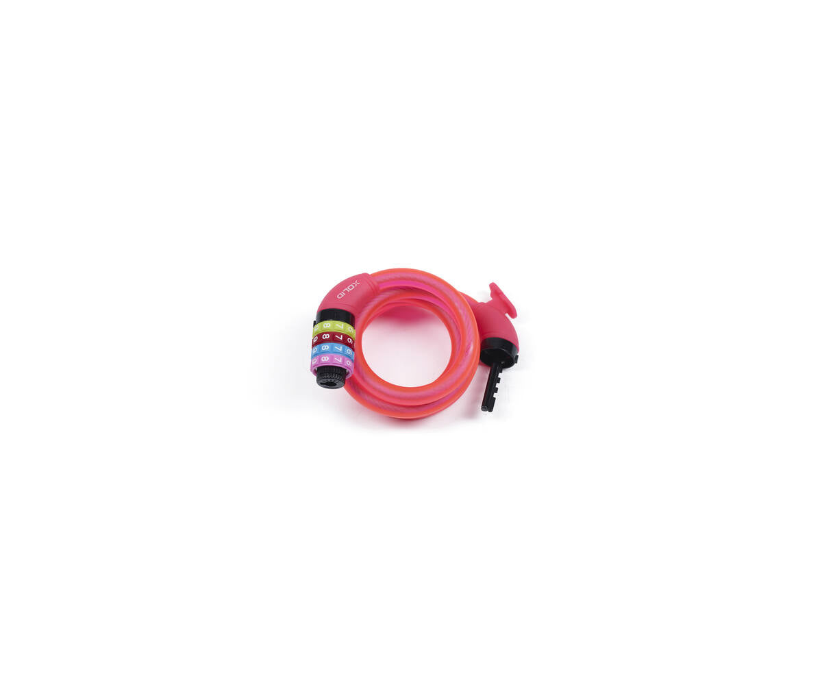 Xolid Kabel Cijferslot 12mm x 1200mm Rose, Fietsbeveiliging