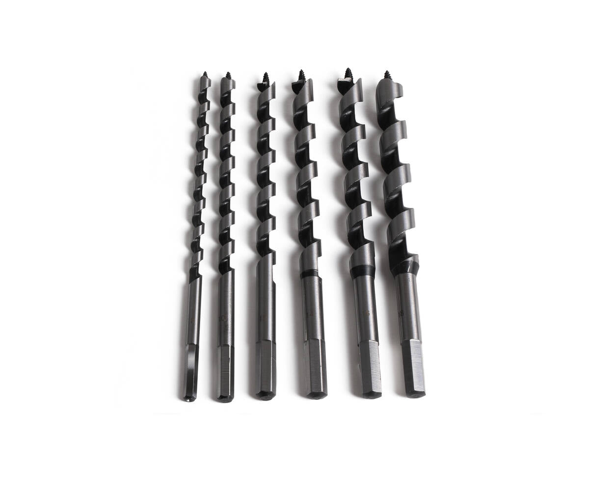 Boorset 6 dlg, 230 mm, slangenboor, 8-18 mm houtbewerking